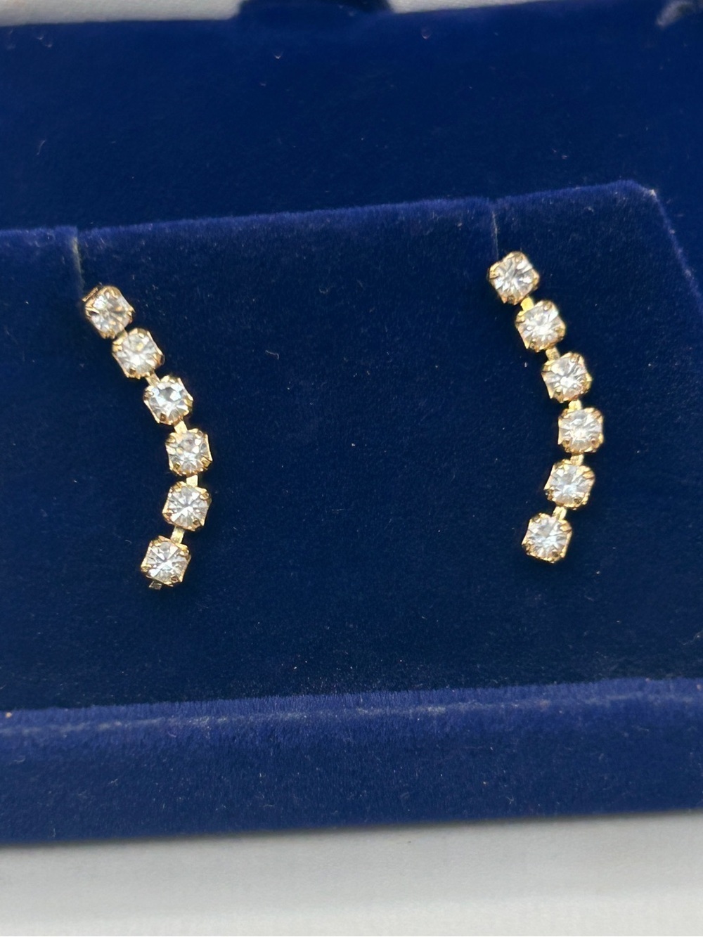 VTG Gold Drop Cubic Zirconia Diamond Earrings Dangle Style​ - Picture 7 of 13